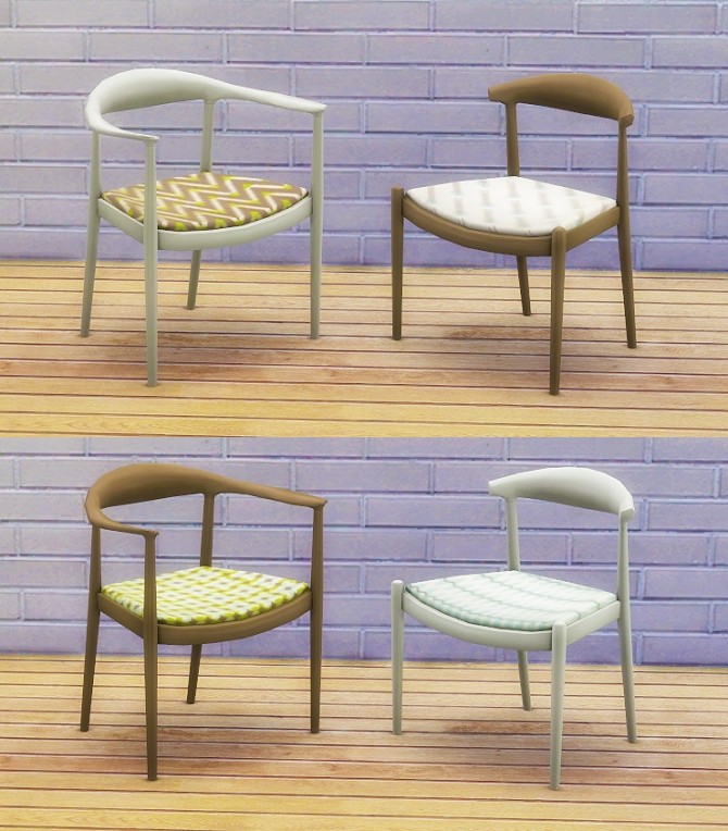 Sims 4 Danish Dining Chairs in Geo Cool + Colorfloral at 4 Prez Sims4