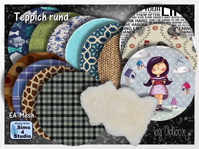 Sims 4 Round rugs by Oldbox at All 4 Sims