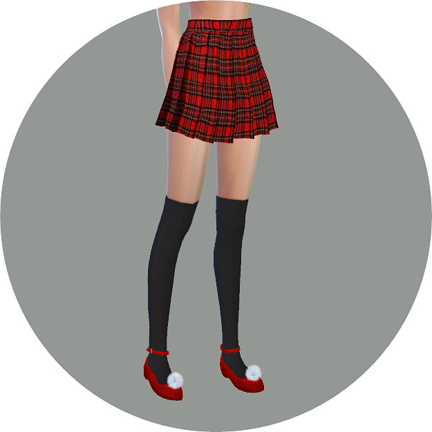 Sims 4 Real pleats mini skirt V2 checked at Marigold