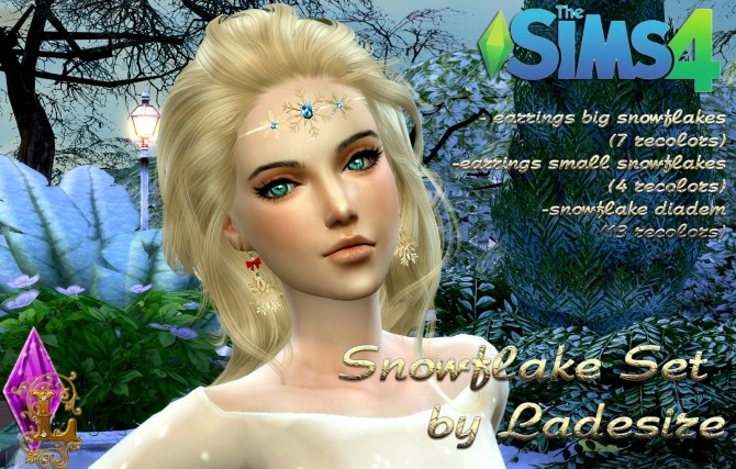 Sims 4 Snowflake Accessories Set at Ladesire