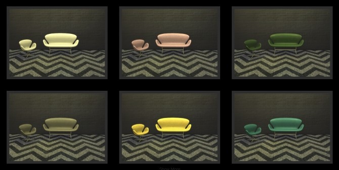 Sims 4 Swan Sofa and Armchair at Meinkatz Creations