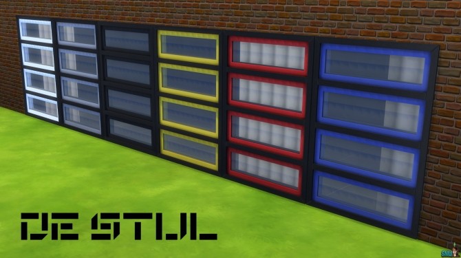 Sims 4 De Stijl Windows by Rosana at Sims Network – SNW