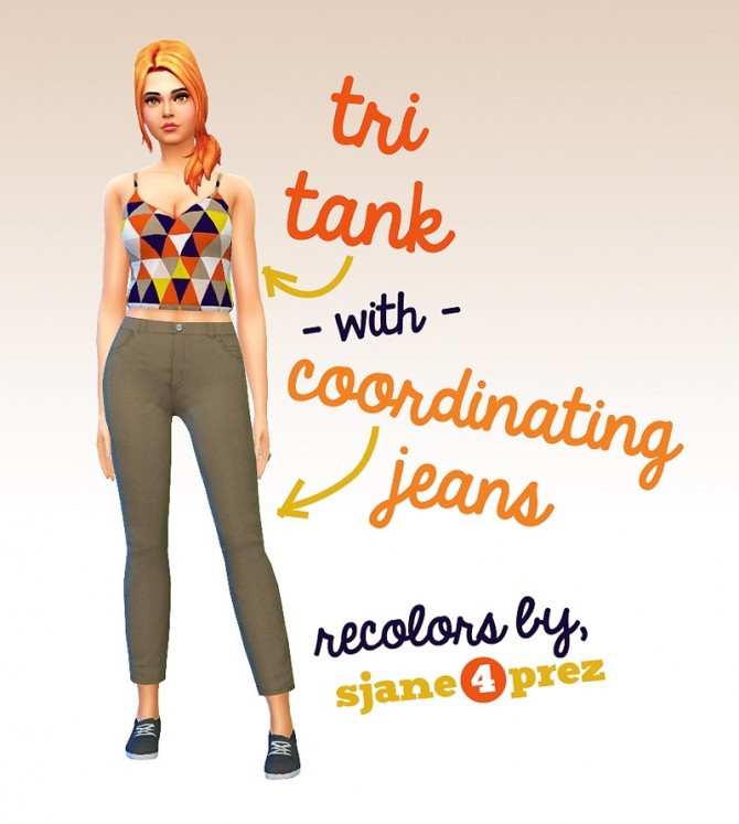Sims 4 Tank tops & Jeans Recolors at 4 Prez Sims4