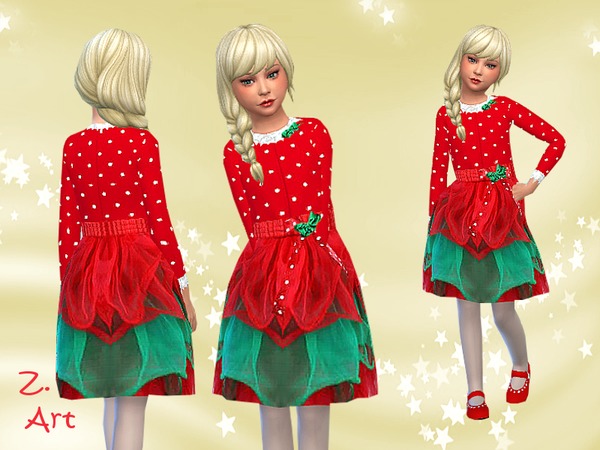 Sims 4 For Xmas III dress by Zuckerschnute20 at TSR