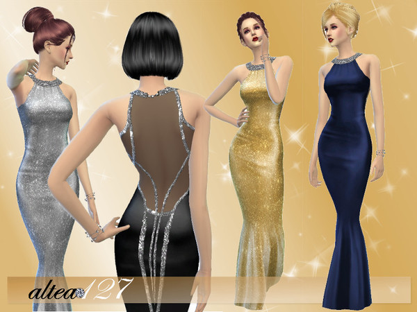 Sims 4 Bright Night dress by altea127 at TSR