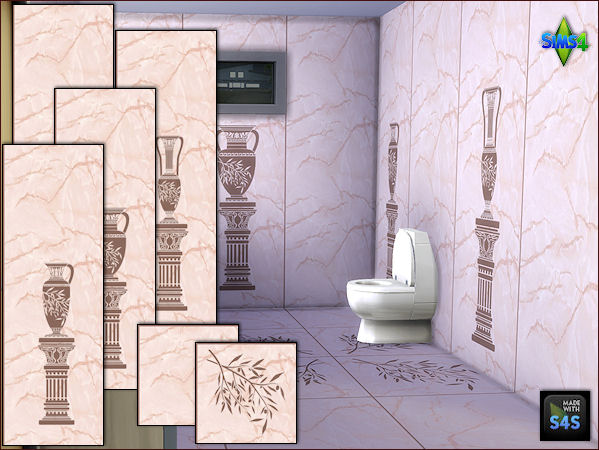 Sims 4 4 wall floor sets for the bathroom by Mabra at Arte Della Vita