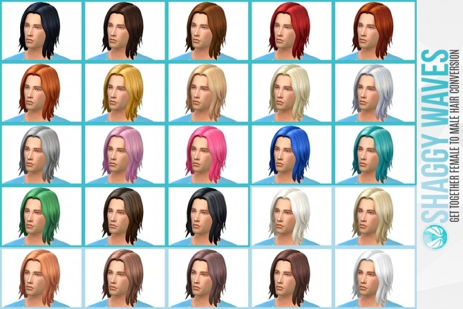 Sims 4 Shaggy Waves GT Female to Male Hair Conversion at Simsational Designs