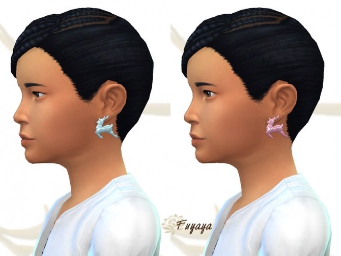 Sims 4 Reindeer earrings by Fuyaya at Sims Artists