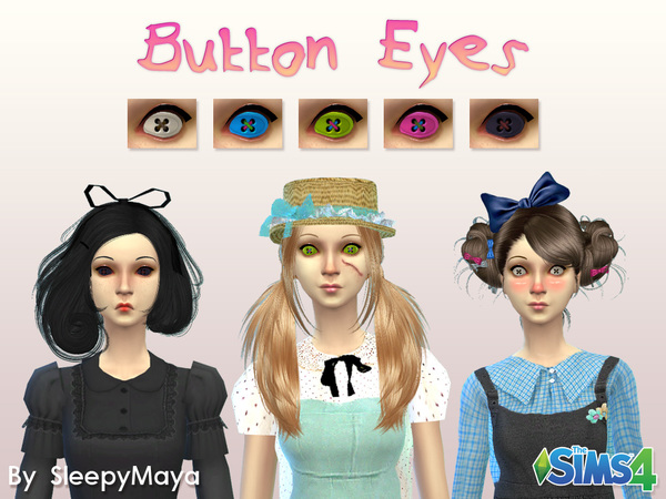 Sims 4 Button Eyes by SleepyMaya at TSR