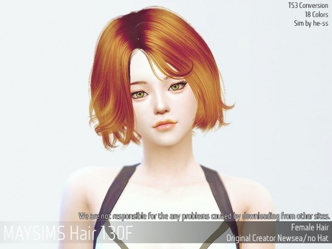 Sims 4 Hair 130F (Newsea) at May Sims