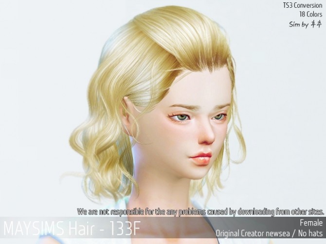 Sims 4 Hair 133F (Newsea) at May Sims