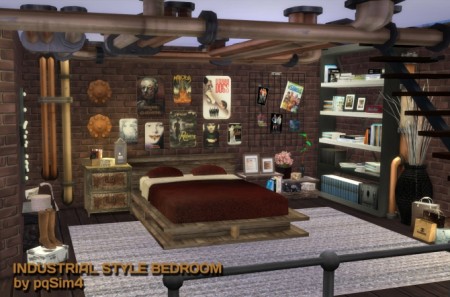 Industrial Style Bedroom at pqSims4