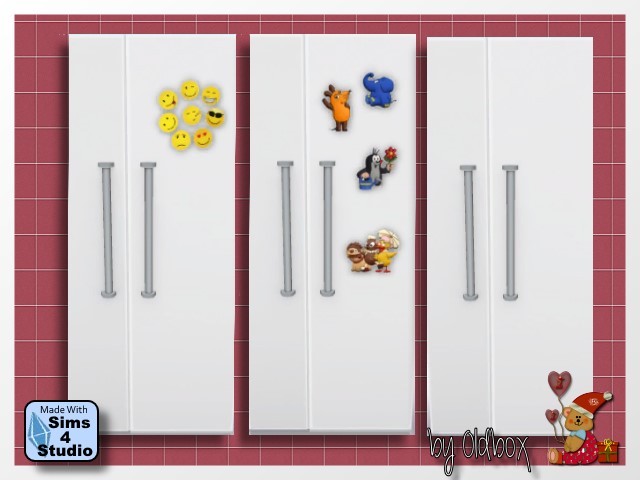 Sims 4 3 refrigerators with magnets at All 4 Sims