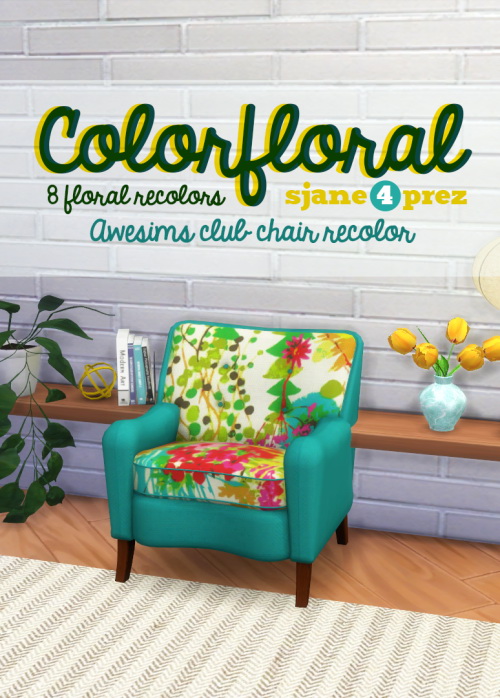 Sims 4 Colorfloral Club Chairs at 4 Prez Sims4
