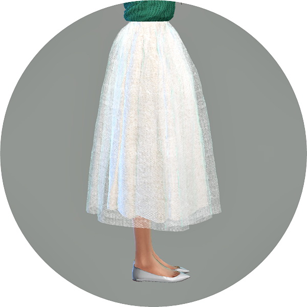 Sims 4 Voluminous long flare skirt at Marigold