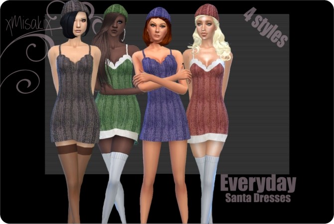 Sims 4 Santa Dresses at xMisakix Sims