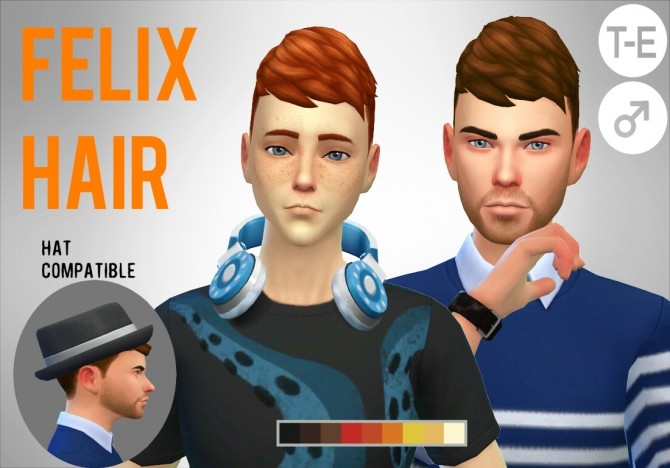 Sims 4 Felix Hair at Simduction