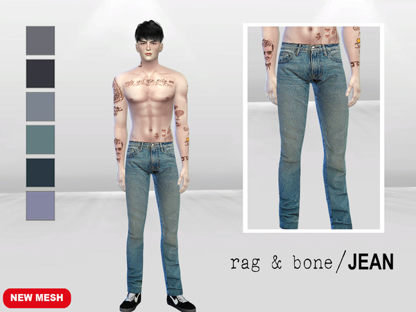 Sims 4 Slim Fit Lincoln Denim Jeans by McLayneSims at TSR