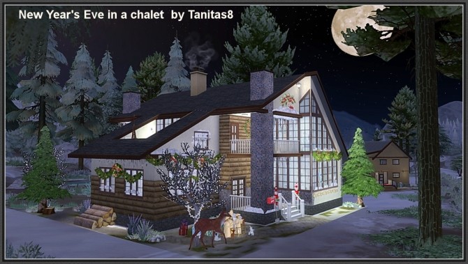 Sims 4 New Year’s Eve in a chalet at Tanitas8 Sims