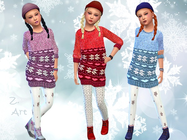 Sims 4 Wintertime sweater dress by Zuckerschnute20 at TSR