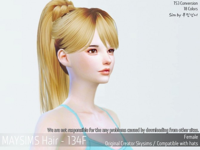 Sims 4 Hair 134F (SkySims) at May Sims