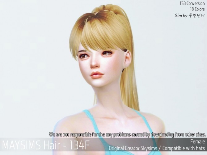 Sims 4 Hair 134F (SkySims) at May Sims