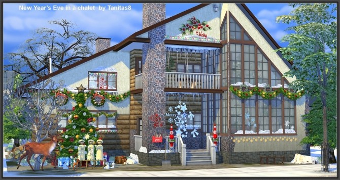 Sims 4 New Year’s Eve in a chalet at Tanitas8 Sims