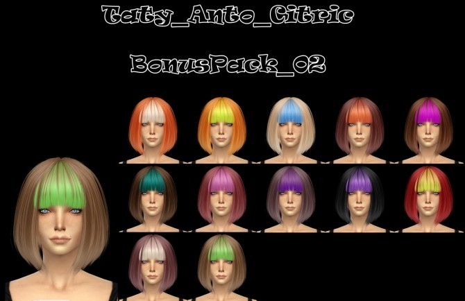 Sims 4 Anto Citric hair retextures at Taty – Eámanë Palantír