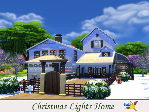Sims 4 Christmas Lights Home by Evi at TSR