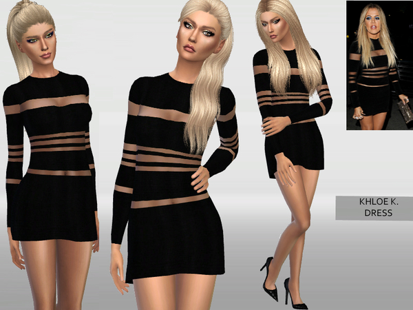 Sims 4 Khloe dress by Puresim at TSR