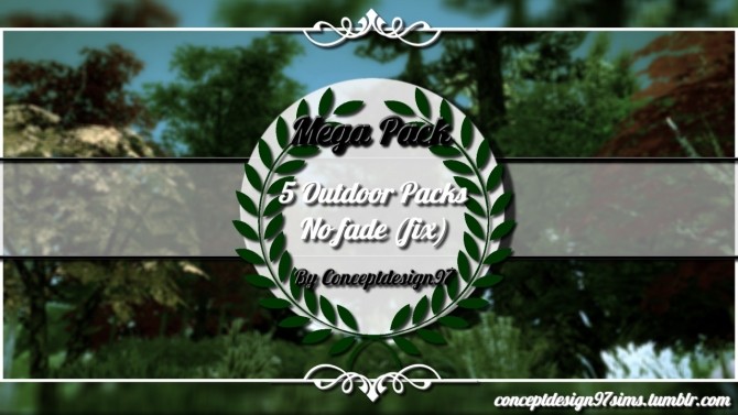 Sims 4 MEGA PACK 5 Outdoor Packs no fade (fix) at ConceptDesign97