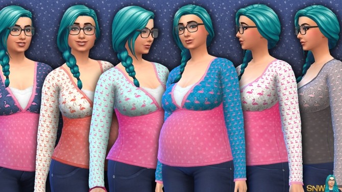 Sims 4 Maternity Flamingo Tops at Sims Network – SNW