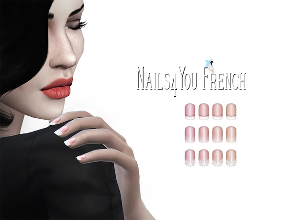 Sims 4 Nails4You French by Ms Blue at TSR