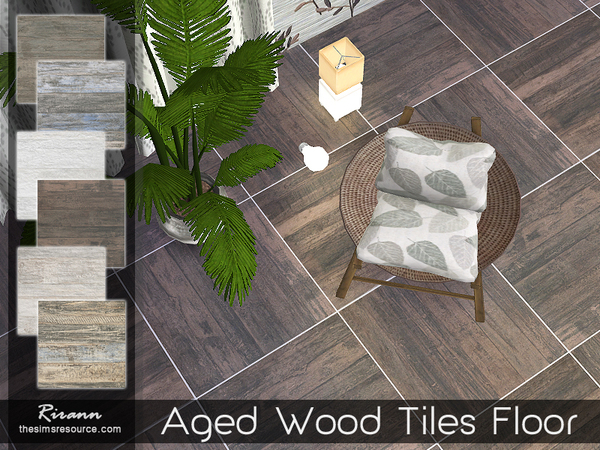 Sims 4 Aged Wood Tiles Floor by Rirann at TSR