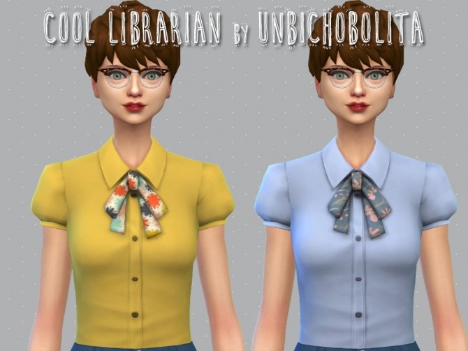 Sims 4 Cool librarian shirt at Un bichobolita