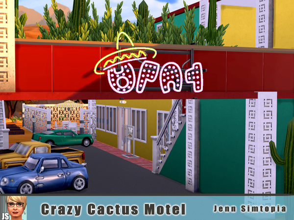 Sims 4 Crazy Cactus Motel by Jenn Simtopia at TSR