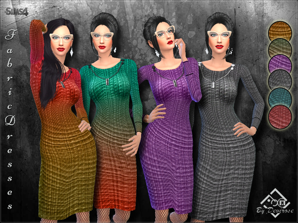 Sims 4 Fabric Dresses by Devirose at TSR