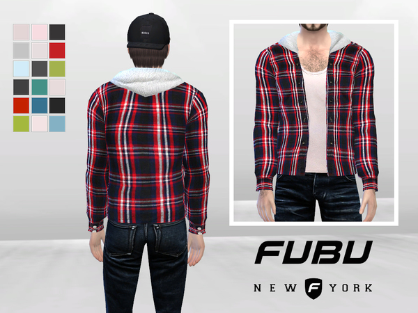 Sims 4 Big Mike Open Plaid Hoodie by McLayneSims at TSR