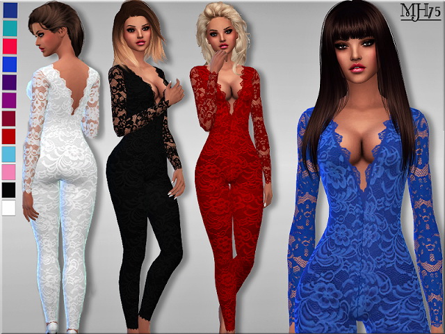 Sims 4 Full Lace Catsuit by Margeh75 at Sims Addictions
