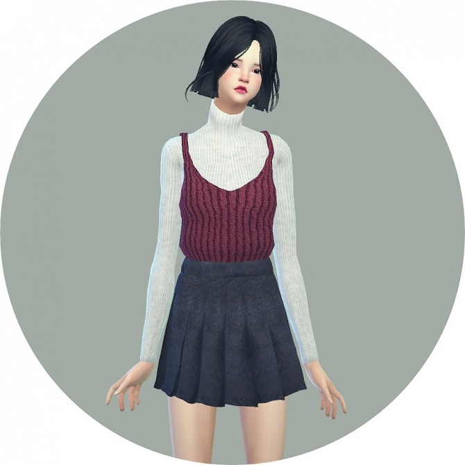 Sims 4 Bustier with pleats skirt one piece at Marigold