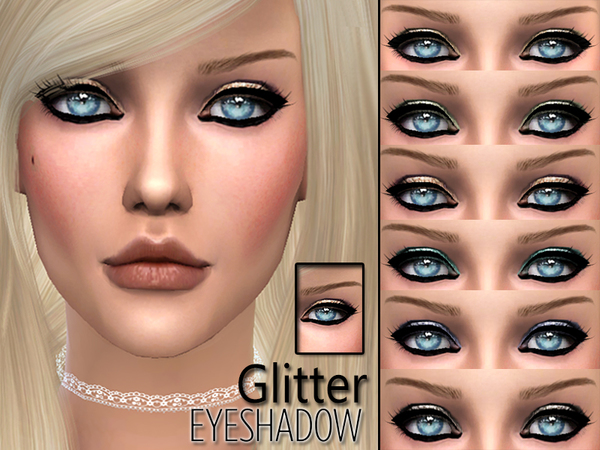 Sims 4 PZC Glitter Eyeshadow by Pinkzombiecupcakes at TSR