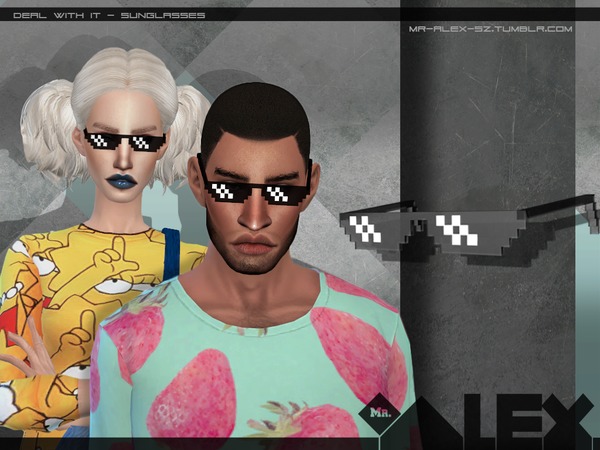 Sims 4 Deal with it   sunglasses by Mr.Alex at TSR