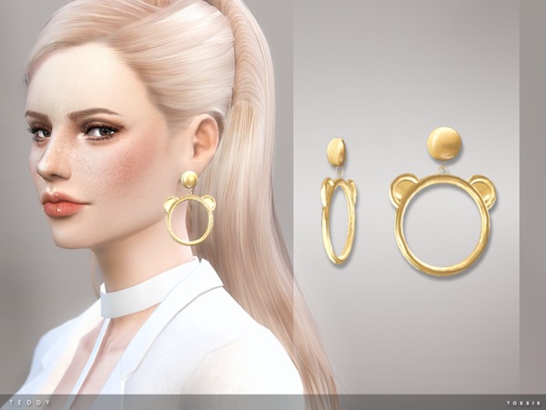 Sims 4 Teddy Earrings by toksik at TSR
