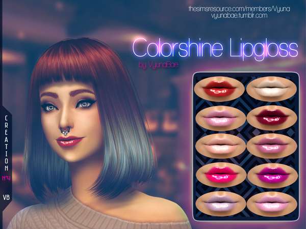 Sims 4 Colorshine Lipgloss by Vyuna at TSR