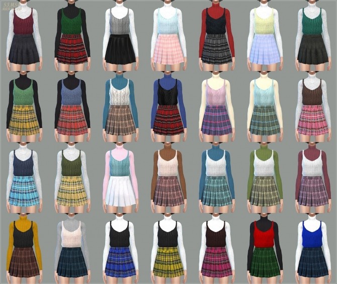 Sims 4 Bustier with pleats skirt one piece at Marigold