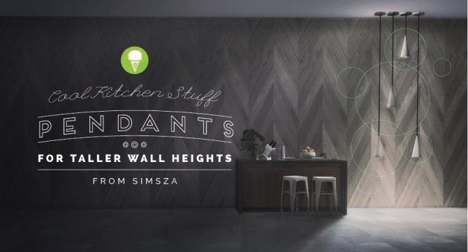Sims 4 CKS Pendants for Taller Walls at Simsza