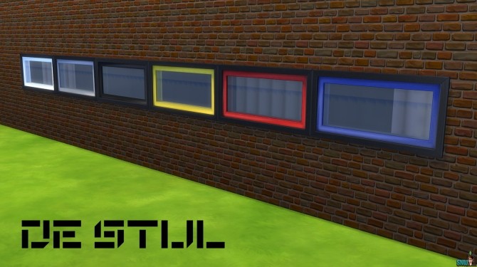 Sims 4 De Stijl Windows by Rosana at Sims Network – SNW