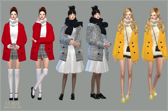 Sims 4 ACC winter coat single colors at Marigold