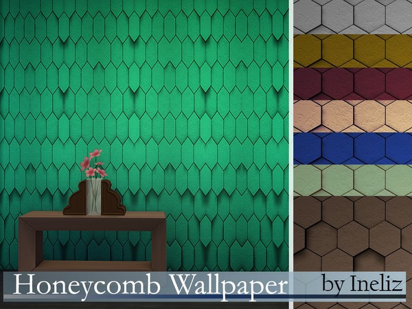 Sims 4 Honeycomb Wallpaper by Ineliz at TSR