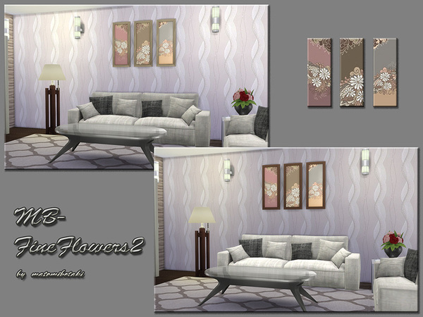 Sims 4 MB Fine Flowers 2 walls by matomibotaki at TSR
